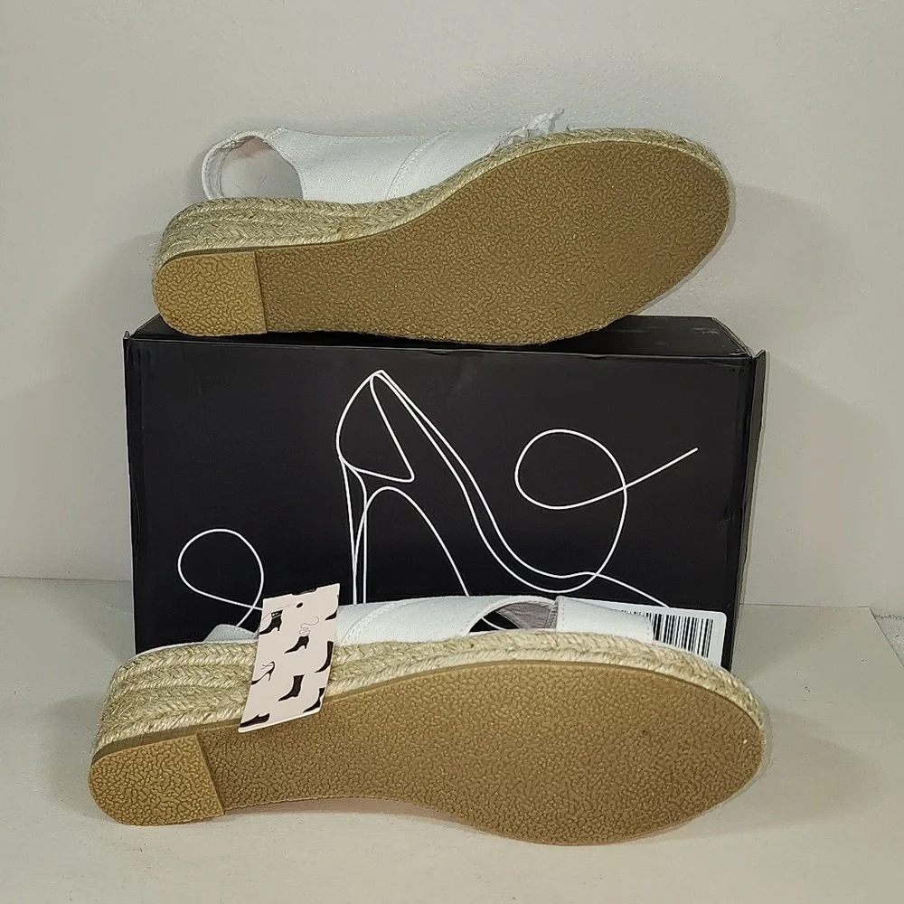 White Espadrille Slingback Sandals - Women's Summer Wedges